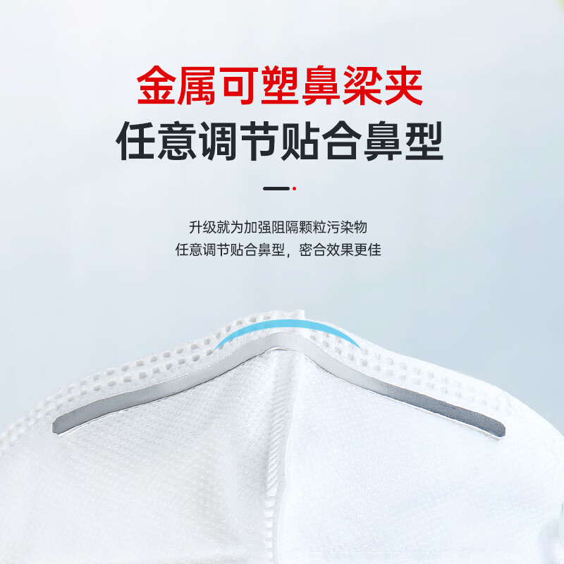3M 9502+ masks 50 pieces/bag, dust-proof industrial mask, anti-haze and anti-droplet, head-mounted KN95 mask, environmentally friendly packaging
