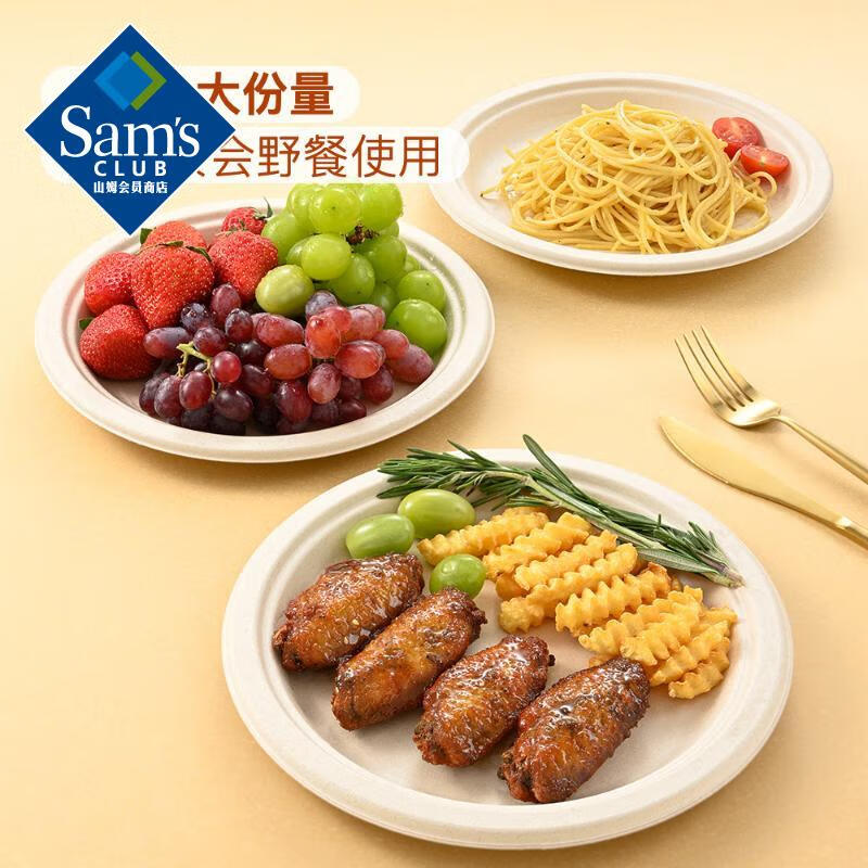 Member s Mark disposable natural paper plates 22.5cm*120 pieces/bag 120 pieces/set