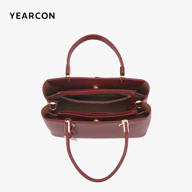 Yierkan large-capacity tote bag cowhide mother bag wedding bag handbag bag women's Qiji red New Year's Day gift