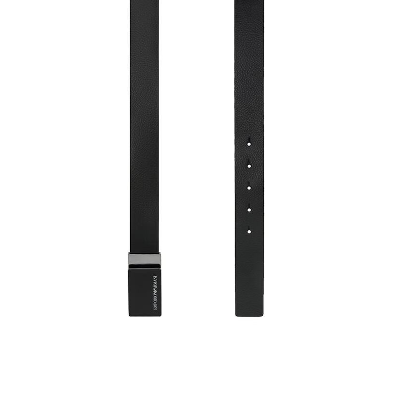 Armani (ARMANI) men's black leather plate buckle belt Y4S427 YTU7J 84372