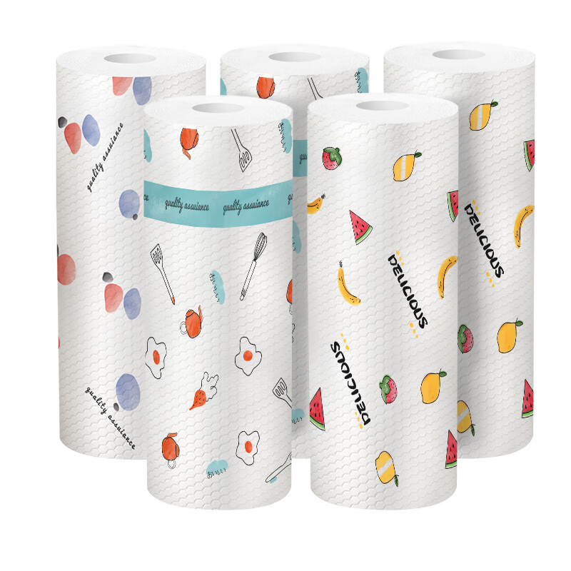 SnowDream Japanese lazy rags thickened 50 pieces * 5 rolls wet and dry kitchen paper oil-absorbing paper disposable rags