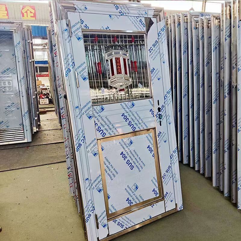 Qilicai 304 stainless steel single door anti-theft door balcony door entry door rural kitchen door roof door balcony door rental door 860*1970 outsourced right