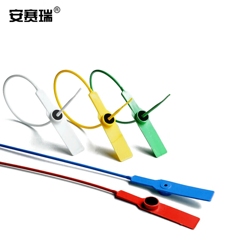 Ansery plastic seal, disposable plastic seal, logistics anti-theft seal, container security seal, total length 28cm (pack of 100) red 23484