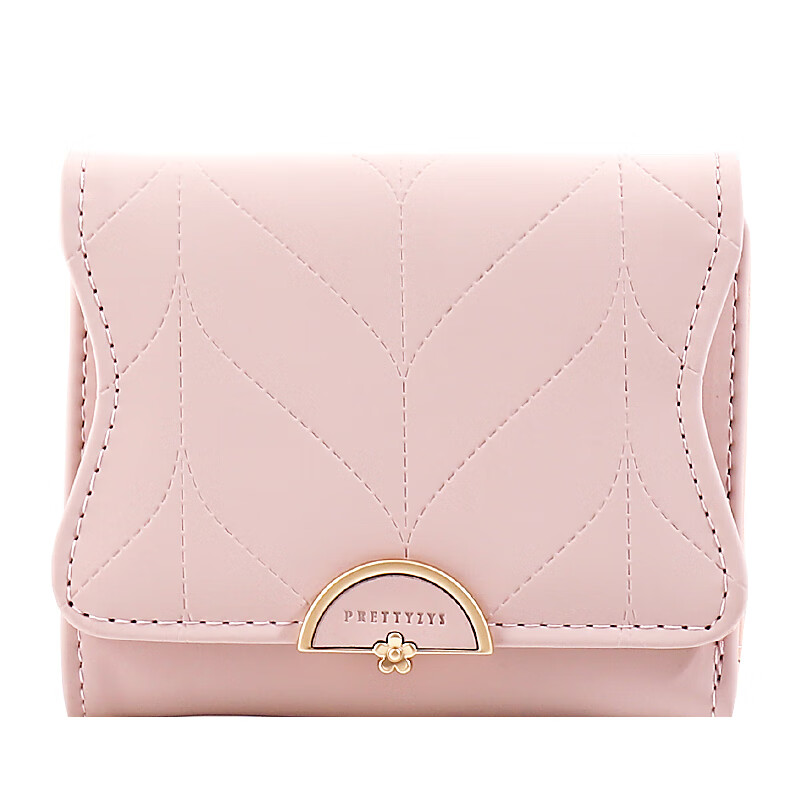 Kangaroo (KANGAROO) small wallet new niche design student Korean version small fresh card holder folding coin purse female small mini pink