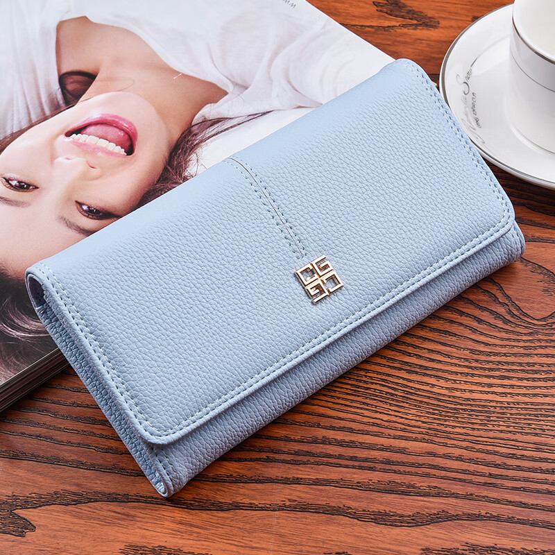 Woodpecker (TUCANO) long wallet women's new Japanese and Korean simple fashion sweet soft leather lychee pattern large capacity wallet wallet pink