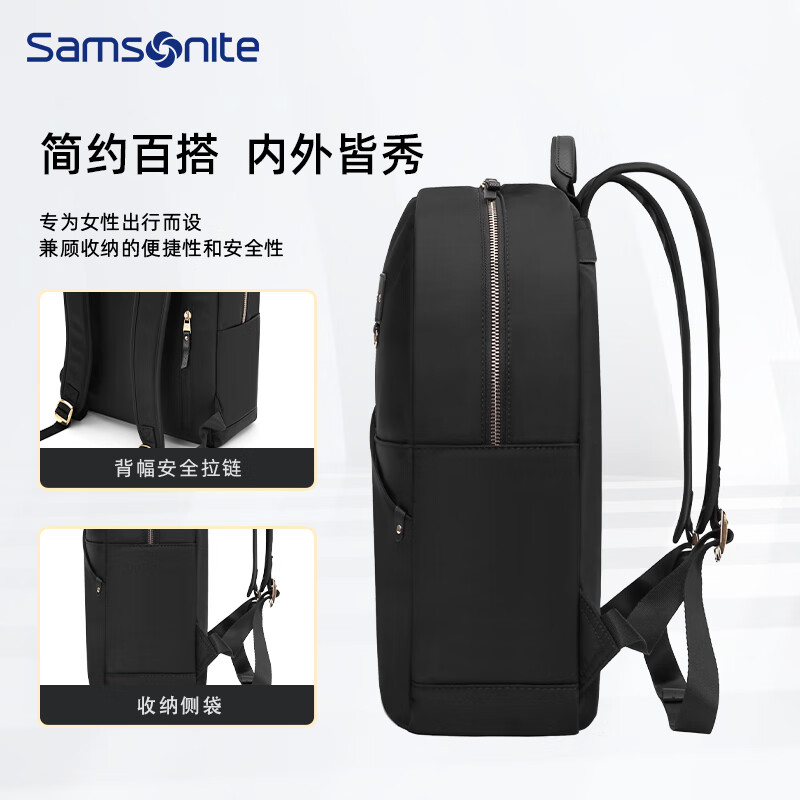 Samsonite backpack computer bag 14-inch backpack women's business travel bag commuter laptop bag college student bag