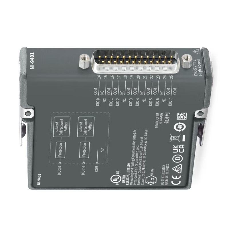 NI 9401 8-Channel 100 NS TTL Digital Input/Output Module Conformally Coated (782401-01) Units