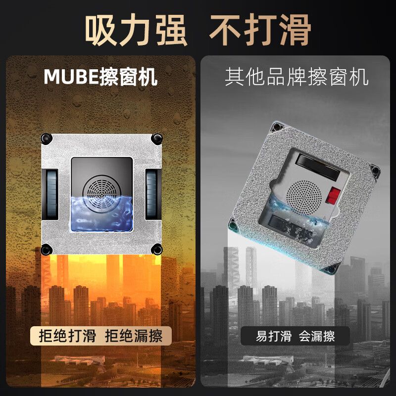 MUBE Germany window cleaning robot 2025 new professional high-rise fully automatic household window electric remote control atomizing water spray wet scrubbing glass artifact robot M83 performance improvement upgrade speed + anti-falling