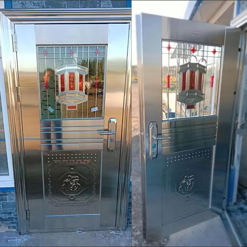 Qilicai 304 stainless steel single door anti-theft door balcony door entry door rural kitchen door roof door balcony door rental door 860*1970 outsourced right