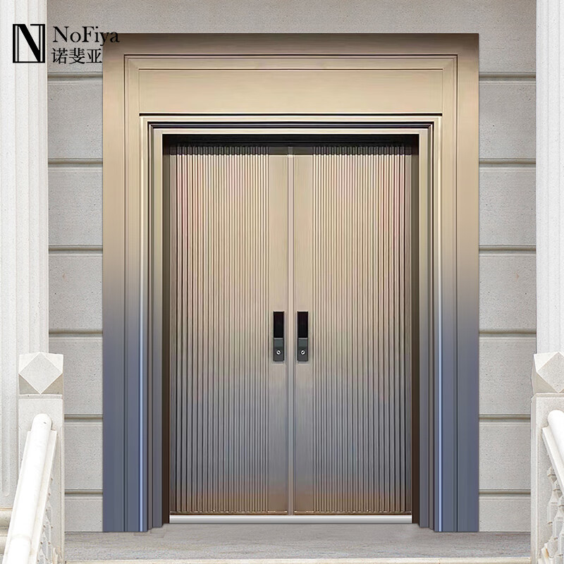 CLCEY cast aluminum villa door double-door courtyard door anti-theft entrance door double-door rural self-built house door style 4