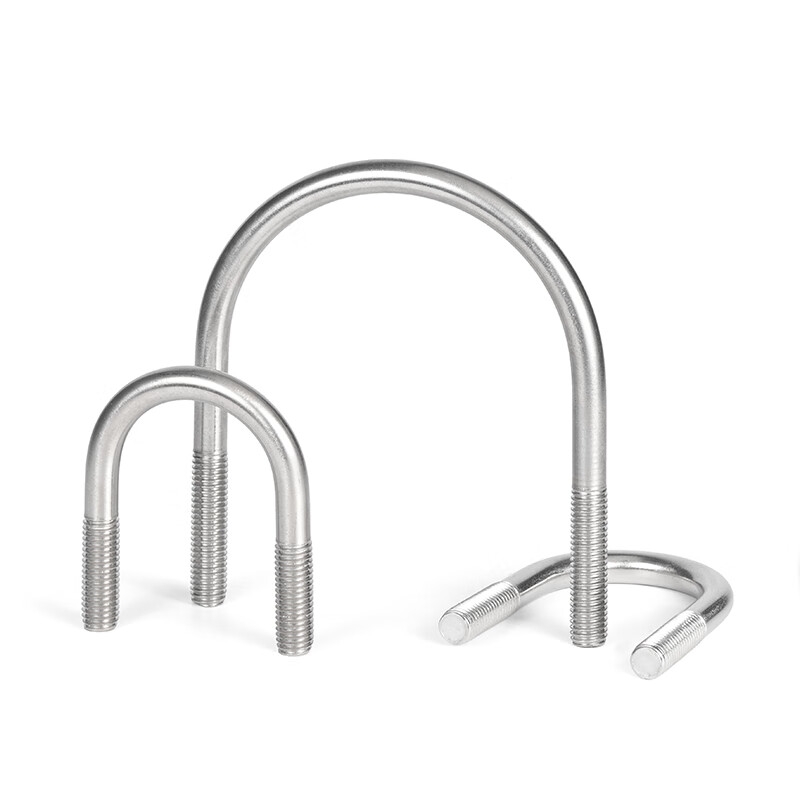 Jinggong 304 stainless steel U-shaped bolt U-shaped screw nut set U-shaped pipe clamp pipe clamp hoop fixed buckle M16*219 (1 piece) 304