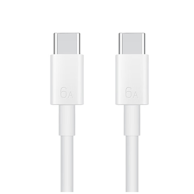 Huawei 6A data cable charging cable USBType-C to USBType-C cable length 1.8m high quality original cable core white 6A dual type-C port 1.8m