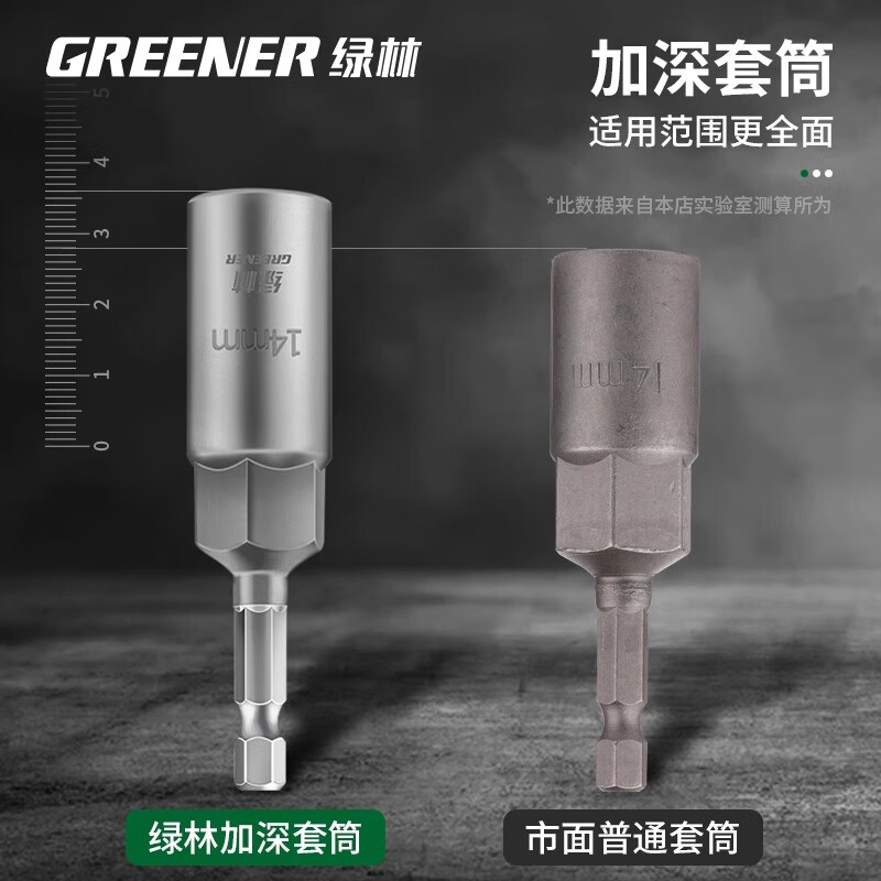 Greener (GREENER) electric wrench household socket head deepened inner hexagon lengthened and deepened wind batch sleeve hand electric drill self-tapping bit head