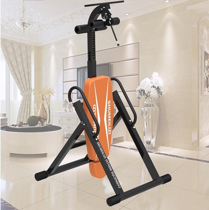 Ou Shifeng inversion home inversion machine fitness equipment inverted hanging cervical spine body stretching inverted inversion machine yellow with waist pad red basic inversion machine