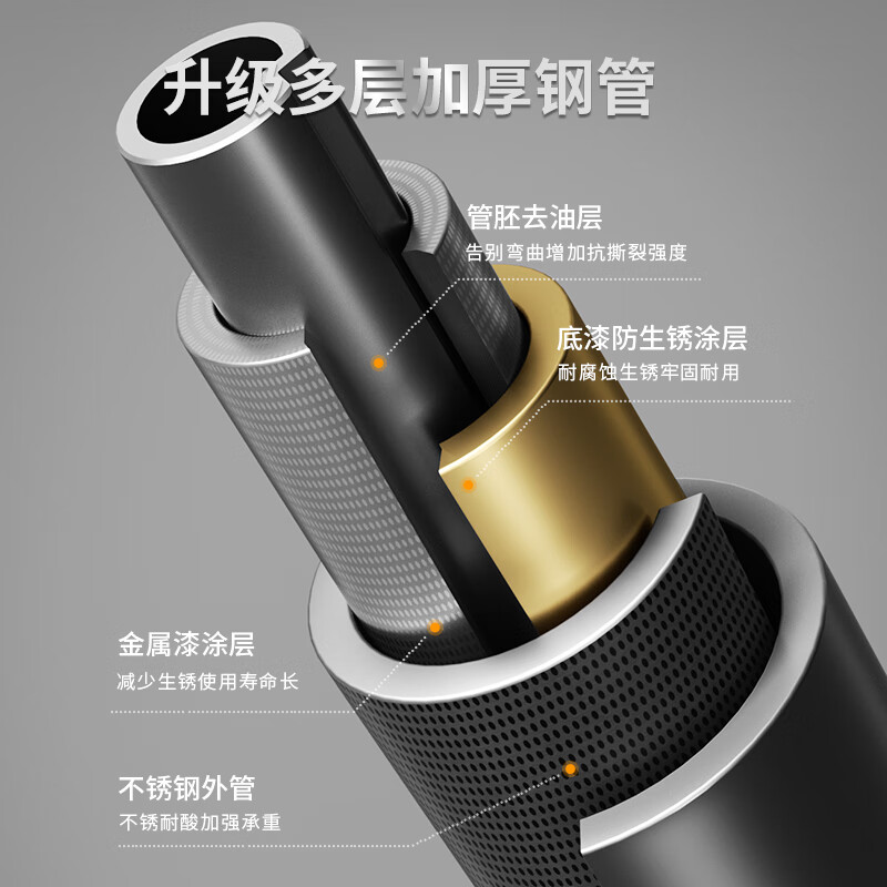 Schneider horizontal bar indoor pull-up device household horizontal bar pull-up rack floor fitness equipment upgraded anti-slip 73-95cm + hanging rings