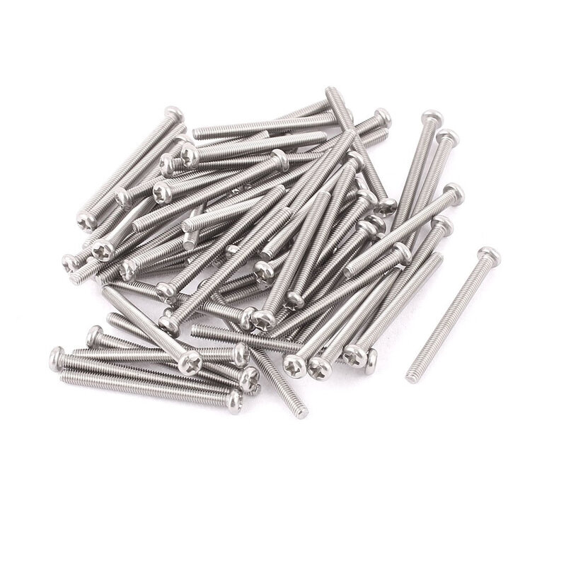 UxcellM3 x 35mm 304 stainless steel Phillips head flat head screw bolts 60 pieces