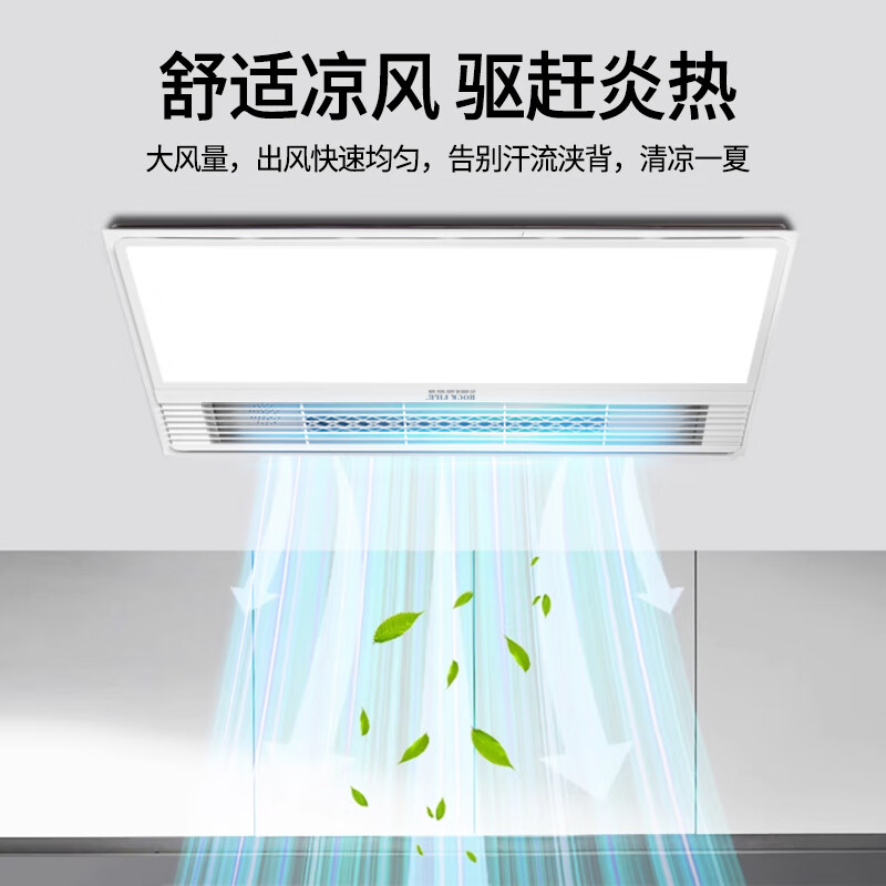 Rockefeller Liangba Kitchen Special Integrated Ceiling Liangba Ceiling Embedded Cooling Fan Lighting Air Cooler Kitchen Air Conditioner Upgraded Model (Blow Dryer + Lighting + Ventilation)