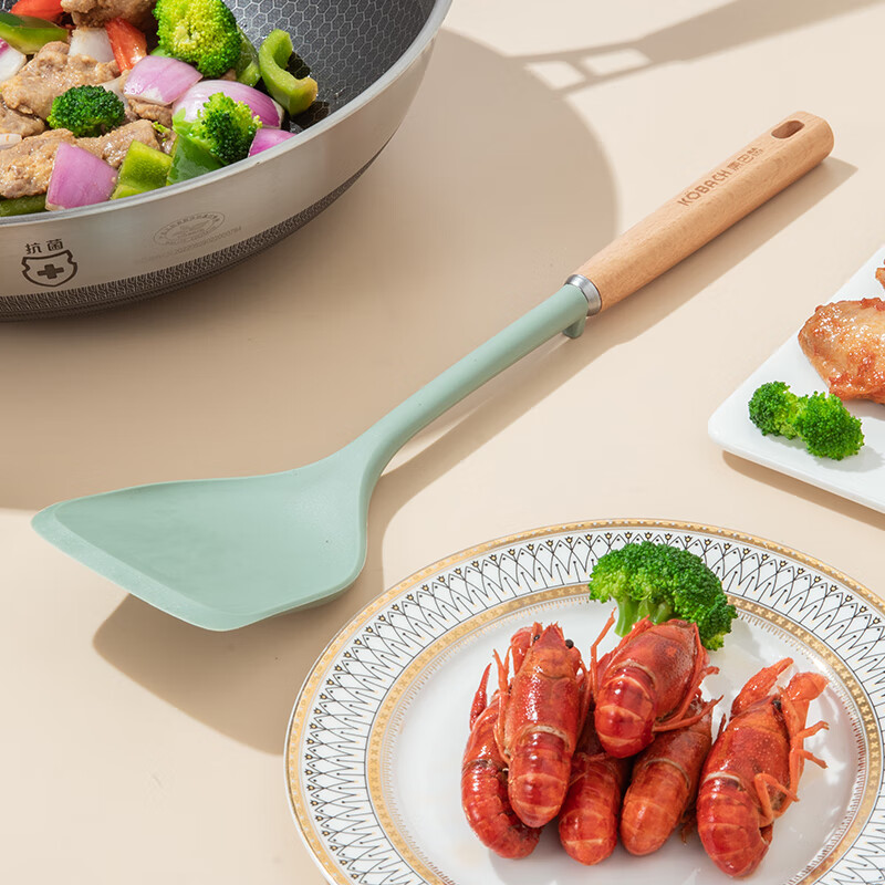 Kornbacher silicone spatula non-stick wok frying pan frying pan special cooking spatula white green shipped randomly