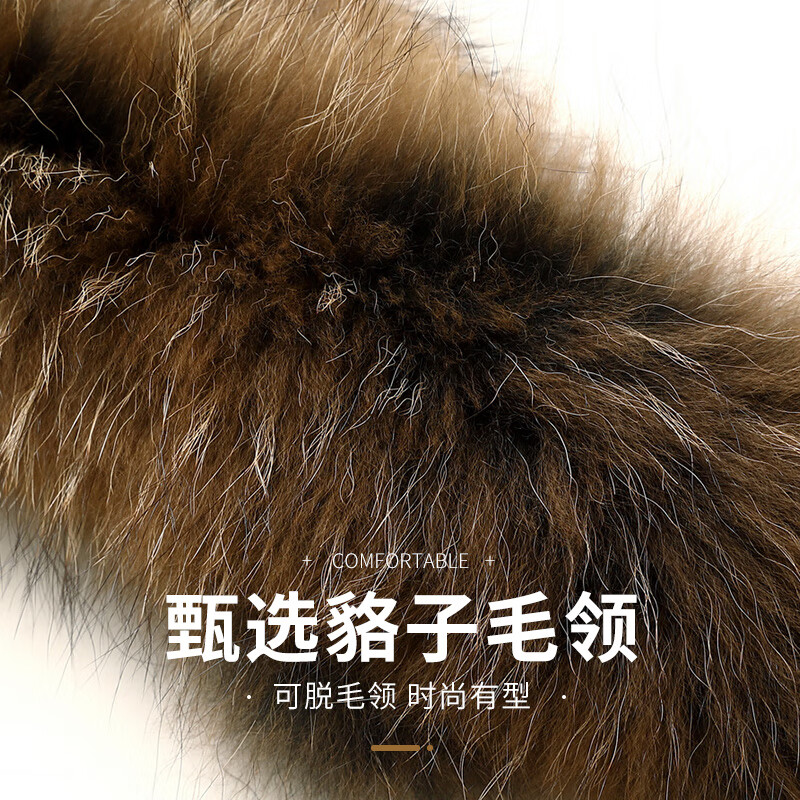 Flying in the Snow Goose Down Jacket Men's Medium Long Hooded Large Fur Collar Thickened Workwear Fashion Casual Business Winter Jacket 185