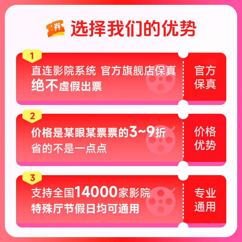 Movie tickets, movie tickets, online ticket redemption coupons, no threshold discounts, group purchases, online seat selection, refundable if not used, 50 yuan available for two people, limited to 1 redemption