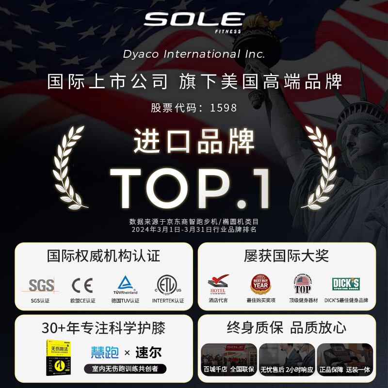 SOLE imported elliptical machine home high-end silent elliptical machine space walking machine fitness equipment the same model in the United States E25S new season - silent permanent magnet E25S