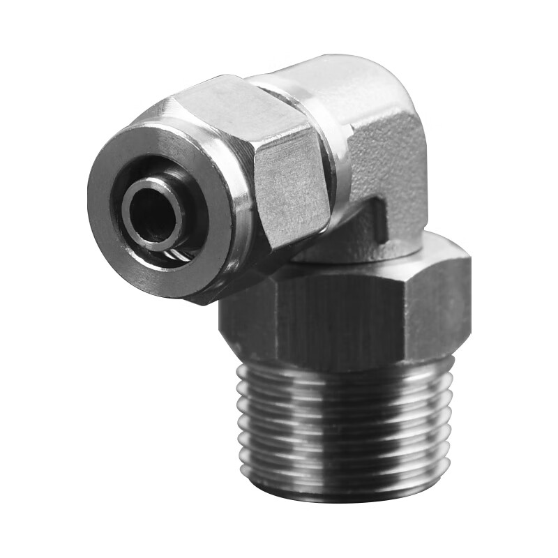 EXSN 304 stainless steel PL threaded elbow right-angle L-shaped rotating outer wire pneumatic trachea quick-twist joint high temperature resistance PL12-04
