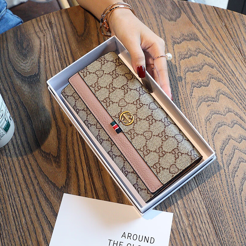 CoknamKtevm women's wallet 2025 new high-end women's small wallet fashionable long simple multi-card slot large capacity clutch dark gray