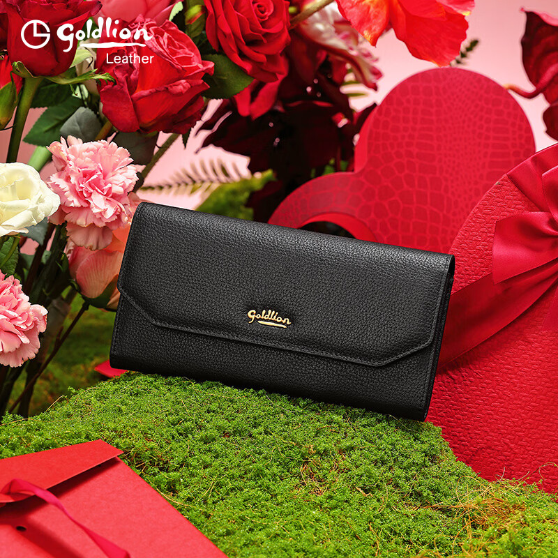 Goldlion New Women's Wallet Casual Clutch Wallet Versatile Coin Purse New Year's Gift Black