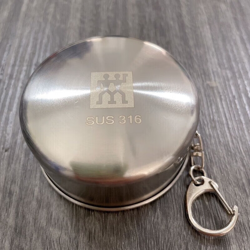 Zwilling (ZWILLING) German stainless steel telescopic cup portable folding cup wine glass portable folding water cup camping water handle one 1ml 150ml folding cup