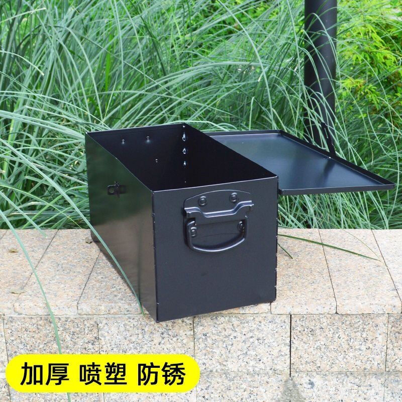Shantou Lincun Hardware Toolbox Storage Box Empty Box Metal Multifunctional Auto Repair Large Iron Sheet Household Car Empty Thickened Large Handle No. 3