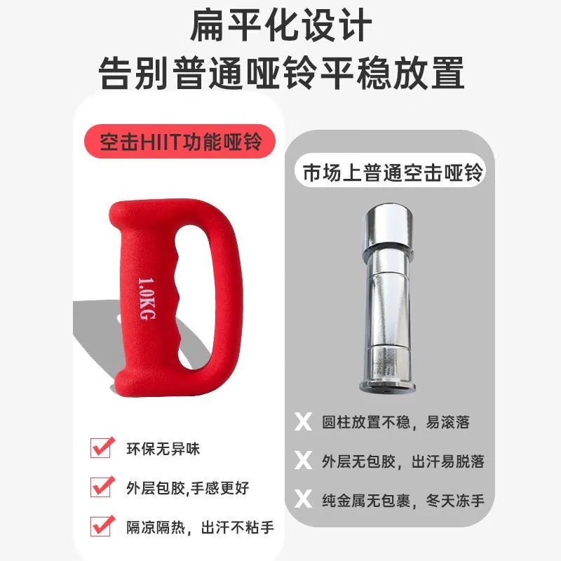 Sen uses boxing dumbbells, men's boxing dumbbells, empty boxing dumbbells, 1 kg, hand-held boxing dumbbells, hand-held dumbbells, black pair, single 1KG 2KG