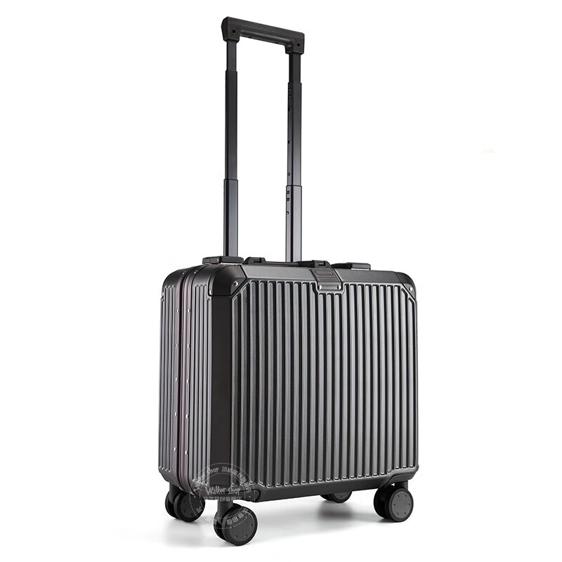 Walker Shop light luxury brand luggage small boarding suitcase trolley case 18 inches lightweight aluminum frame travel box temperament gray 18 inches