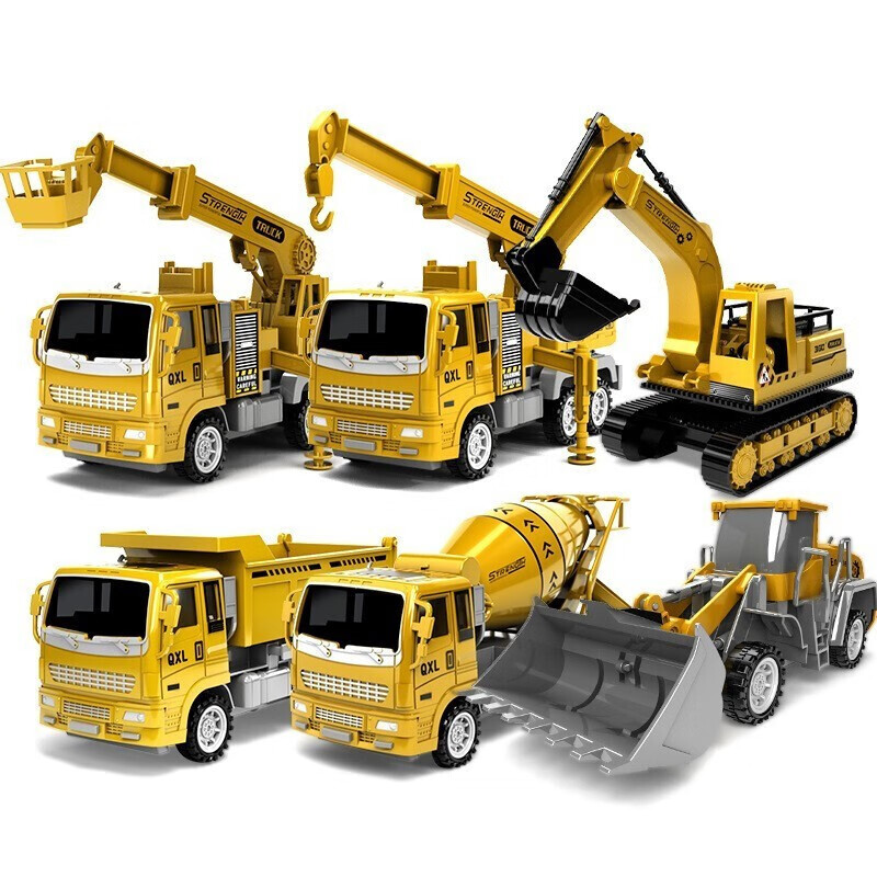 MAIGEMENG children's toy car excavator toy boy engineering vehicle set car 2-3-6 year old baby birthday gift large excavator six-pack 4-5 year old boy 61 Children's Day gift