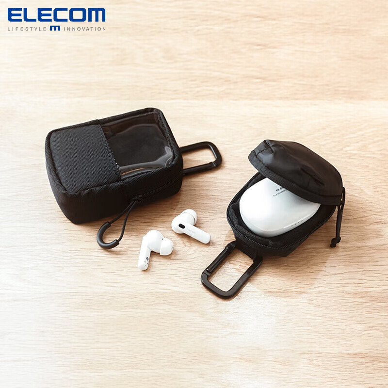 ELECOM school bag pendant decoration coin purse small storage bag key bag headphone bag data cable portable small bag pain bag baby bag L size | transparent window small bag