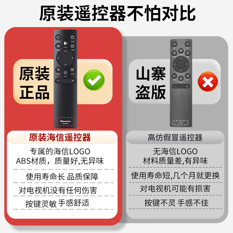 Hisense original authentic Hisense TV remote control CN3A75 Universal 40E2F 55V1F-S HZ75A55E 70E3F 55T51F 65T51F 55T55F 65T55F