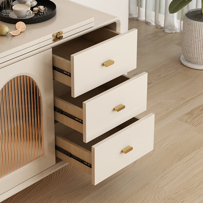 MULAN light luxury cream style foldable dining table and sideboard integrated modern simple small apartment multi-functional storage cabinet dining table MZY dining table cabinet-120*40*73