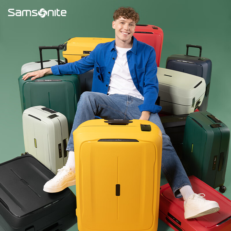Samsonite suitcase 25-inch trolley case imported large-capacity environmentally friendly travel luggage KM0 black checked password box