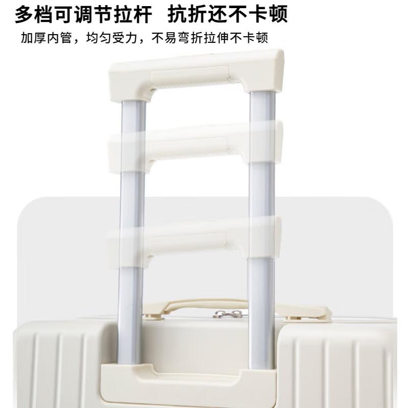 Kangaroo multifunctional front opening suitcase next day delivery small expandable trolley suitcase thickened leather suitcase front opening zipper style / obsidian black + rear cup holder 20 inches carry-on case + charging port + expandable