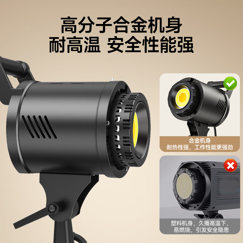 Beiyang 200w live broadcast fill light photography camera lighting professional live broadcast dedicated beauty lamp spherical lampshade deep polished lamp portrait jewelry food video soft light film and television shooting lamp