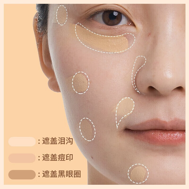 Shidanya ins three-color concealer multi-functional palette covers spots, acne marks, dark circles, conceals tear troughs without blocking lines