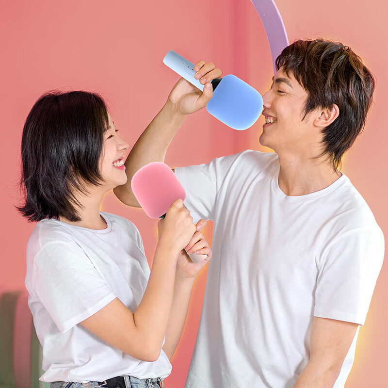 Sony Ericsson (soaiy) MC52 Microphone and Audio Integrated Microphone Home Wireless Bluetooth National Singing K Gebao Children's Family Live Ktv Single Microphone Girly Pink