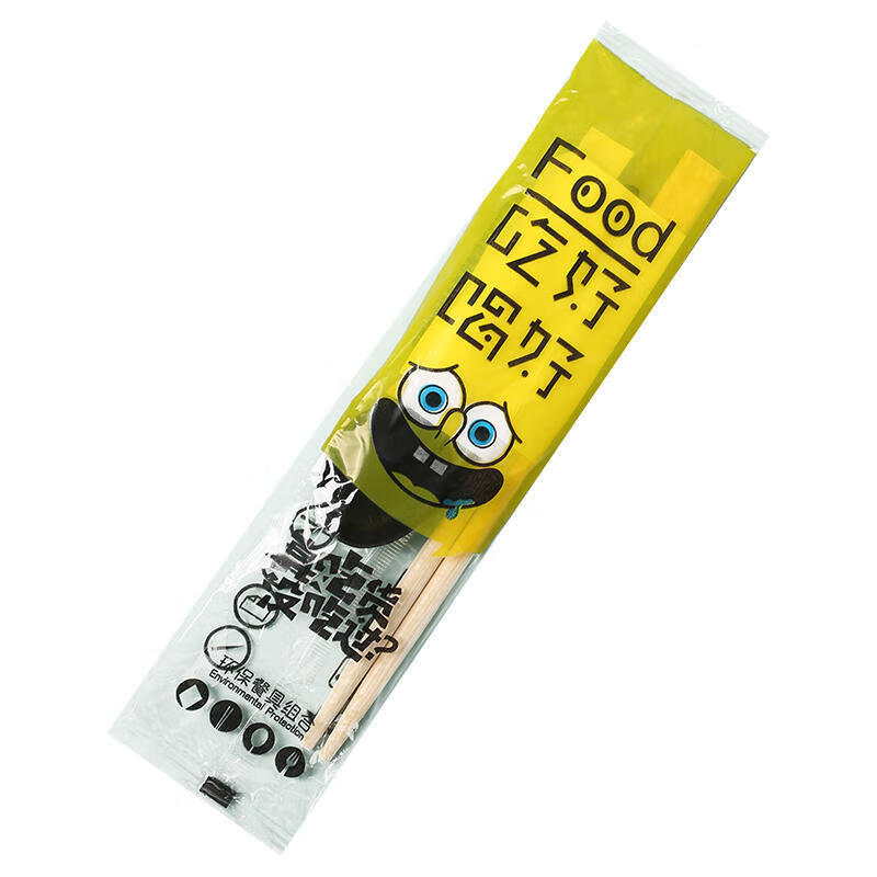 Disposable four-piece set of chopsticks, takeaway packaging tableware, restaurant canteen, commercial, household, convenient and hygienic, round chopsticks, 100 packs