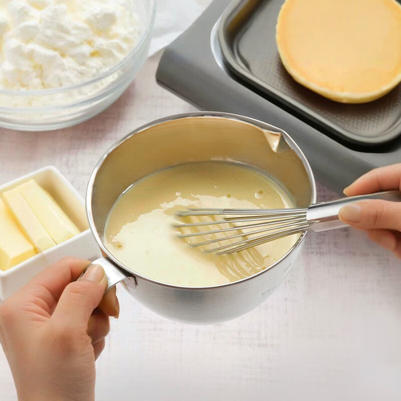 Shuangshan 304 stainless steel cooking bowl with handle kitchen egg cream whipping basin salad instant noodle mixing bowl stainless steel with handle (diameter 14.5*height 8.5cm) 1L