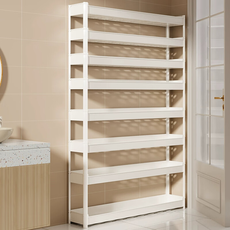 Julihui bathroom sandwich storage rack behind the door ultra-narrow gap storage cabinet bathroom 12cm10cm extremely narrow multi-layer shelf narrow shelf behind the door-9.5CM wide 8 layers