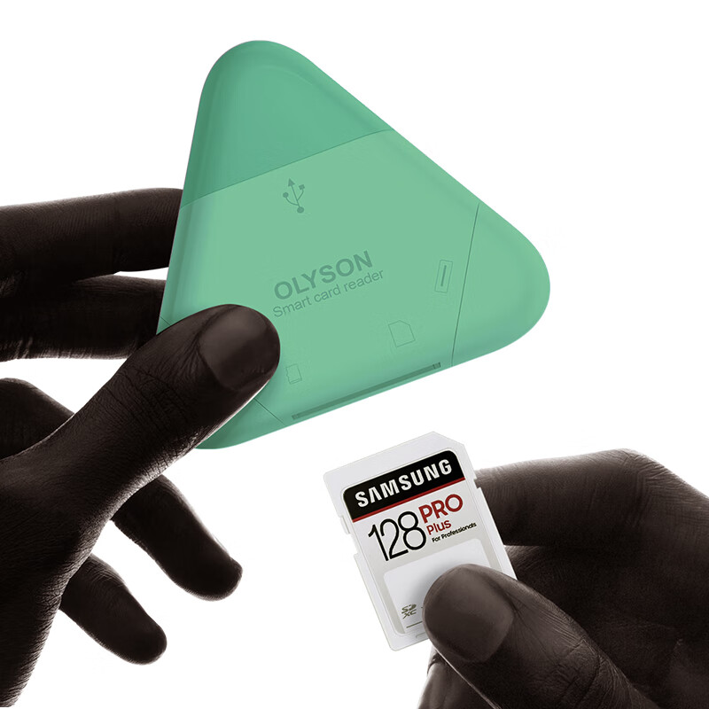 OLYSON three-in-one card reader multi-function suitable for Apple 17 mobile phone USB3.0 DJI Sony Canon SLR camera SD card Type-c computer iPad recorder TF memory card green Apple/TYPE-C/USB interface TF/SD card 2.0 Ultimate Edition