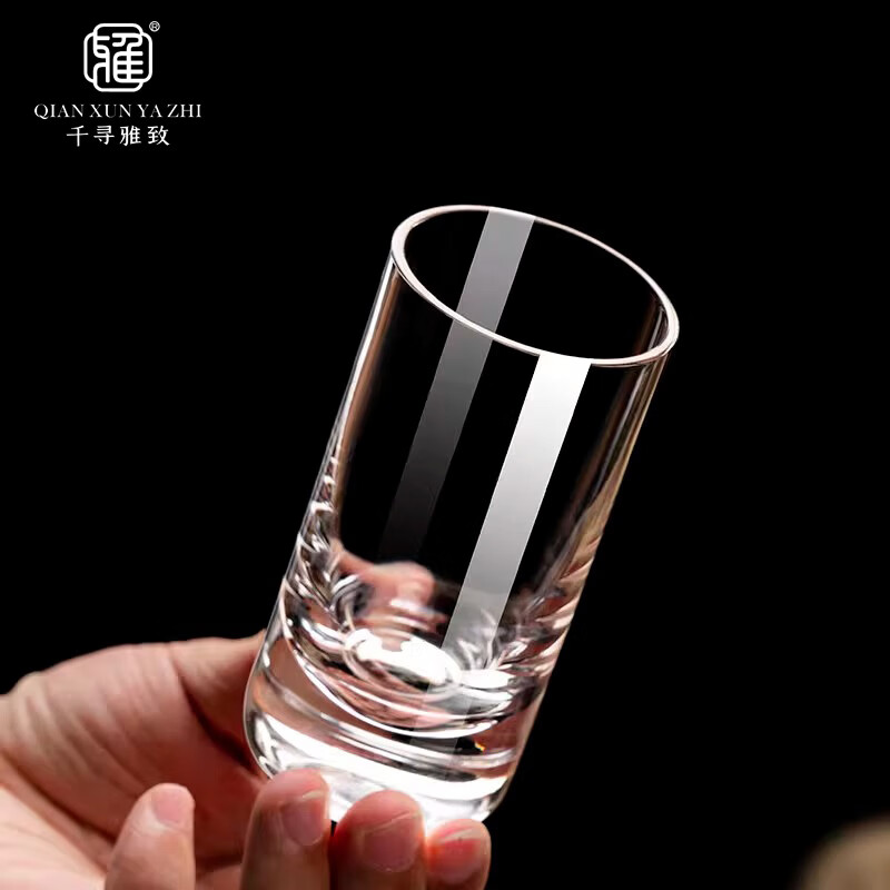 Qianxun Yazhi 100ml handmade crystal glass one-two-two-liang white wine glass set household high-end thickened crystal spirit glass (12 pieces) two-liang crystal white wine glass
