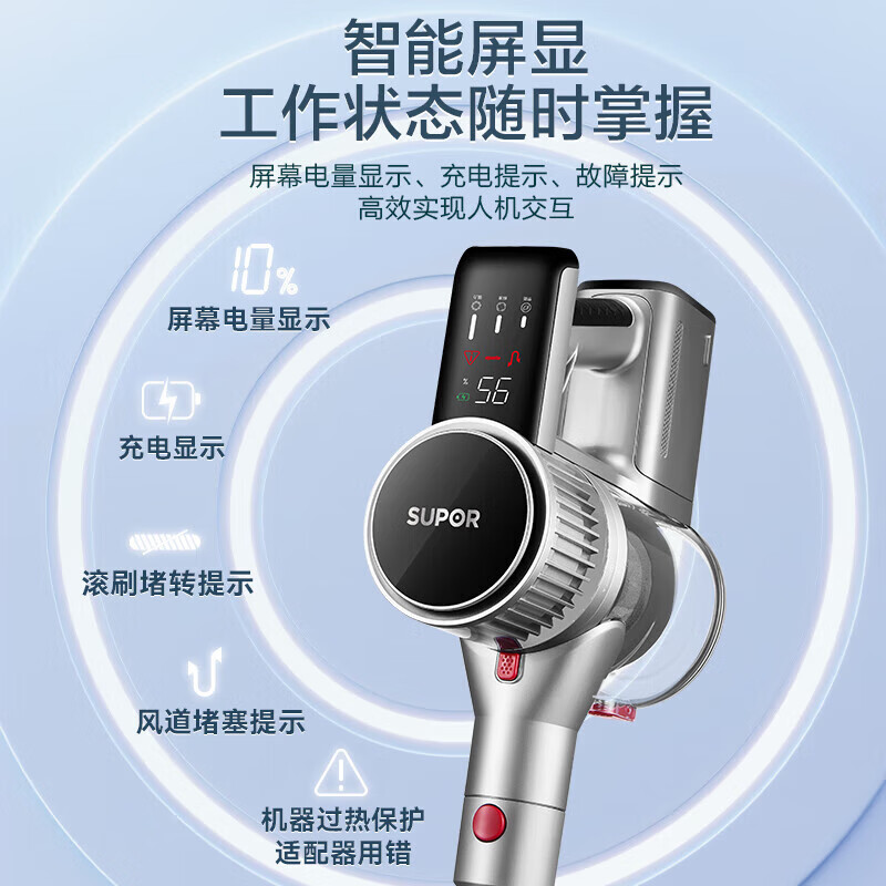 SUPOR vacuum cleaner wireless handheld household suction and mopping all-in-one green light 33KPa large suction dust and mite removal machine National subsidy C11MAX-L