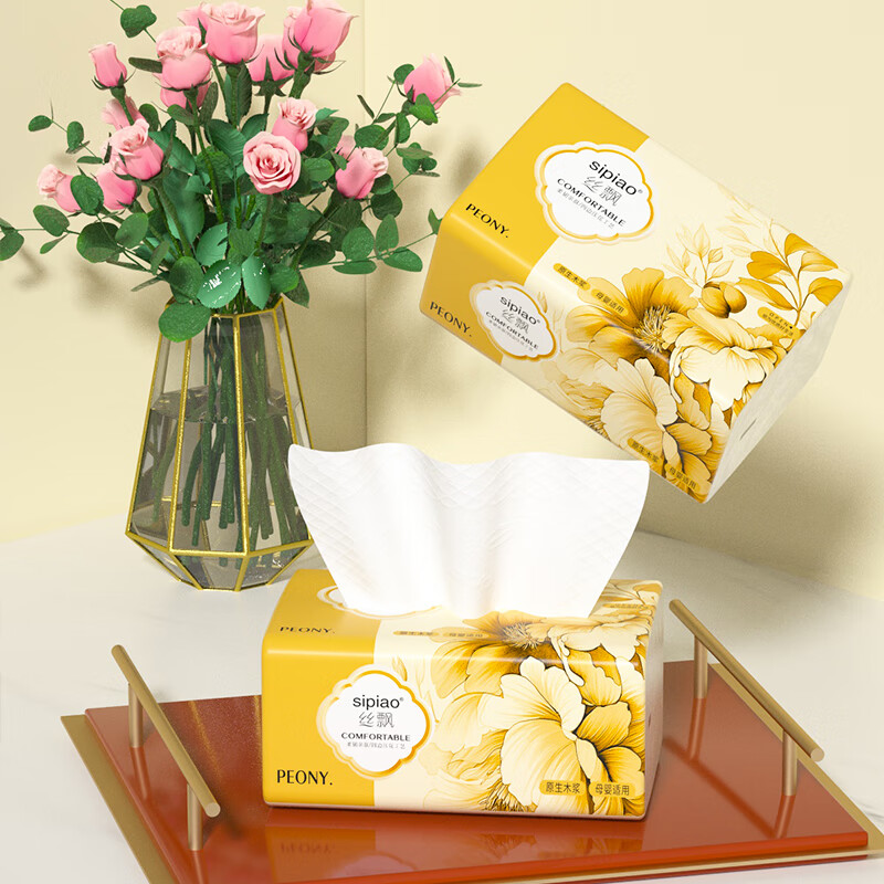 Silk Piao toilet paper large size thickened 5 layers full box toilet paper household toilet paper dormitory sharing pack toilet paper knot series toilet paper 300 sheets * 8 packaging