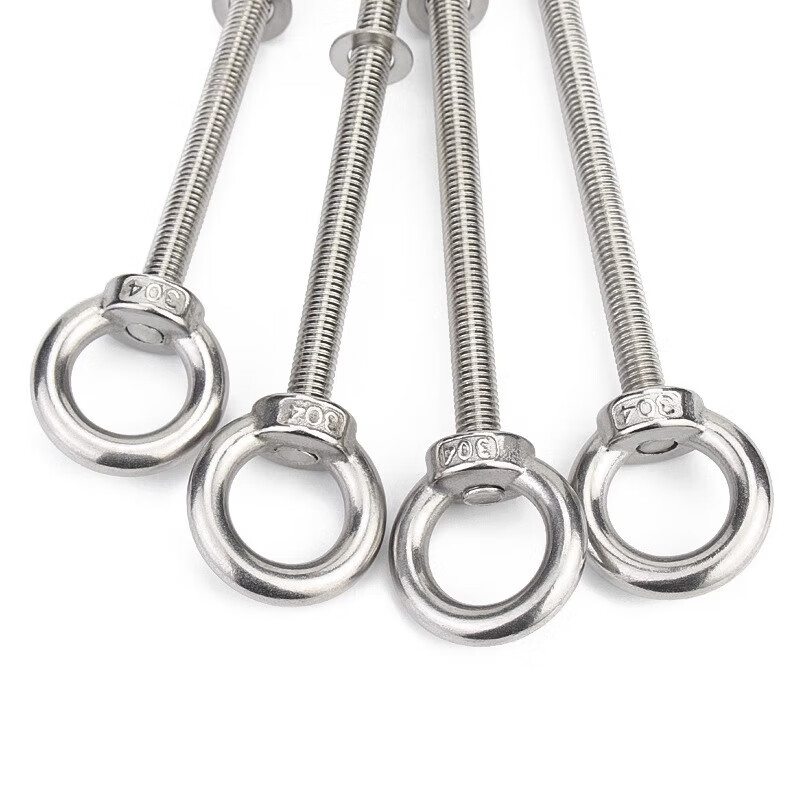 Jinchao 304 stainless steel extended eye screw with ring bolt to wall screw M4M5M6M8M10M12M16 M20*400