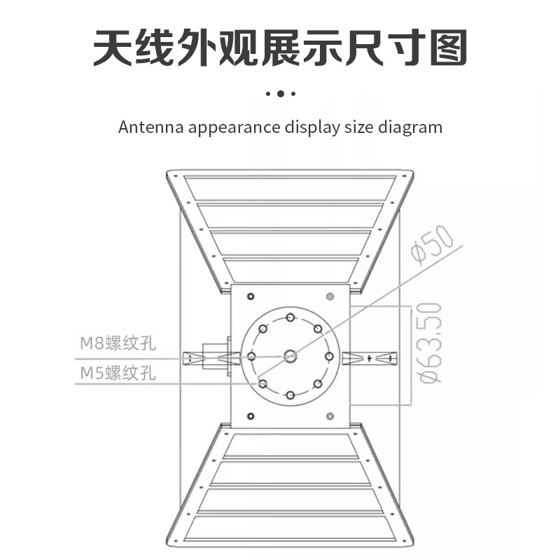 Qantop double-backed horn antenna Microwave test UHF ultra-wide bandwidth phase measurement directional microwave antenna 1.6-12G QT-BL004
